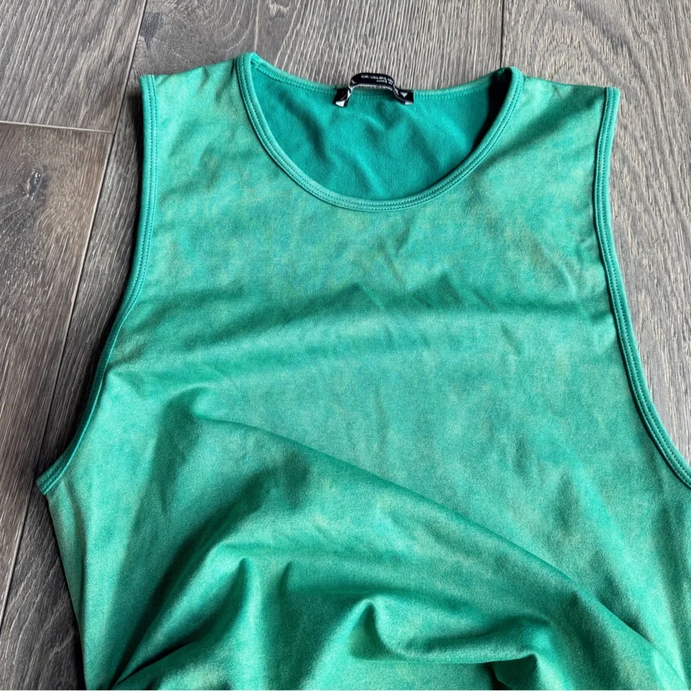 Zara Ruched Bodycon Dress in Yellow Green Size M-L - Picture 3 of 7